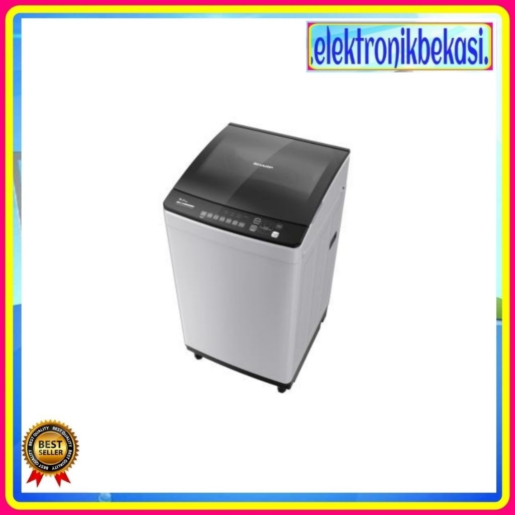 MESIN CUCI SHARP ESM 9000 TGG / MESIN CUCI SHARP 1 TABUNG 9KG / SHARP ES-M9000T-GG TOP LOADING 9 KG