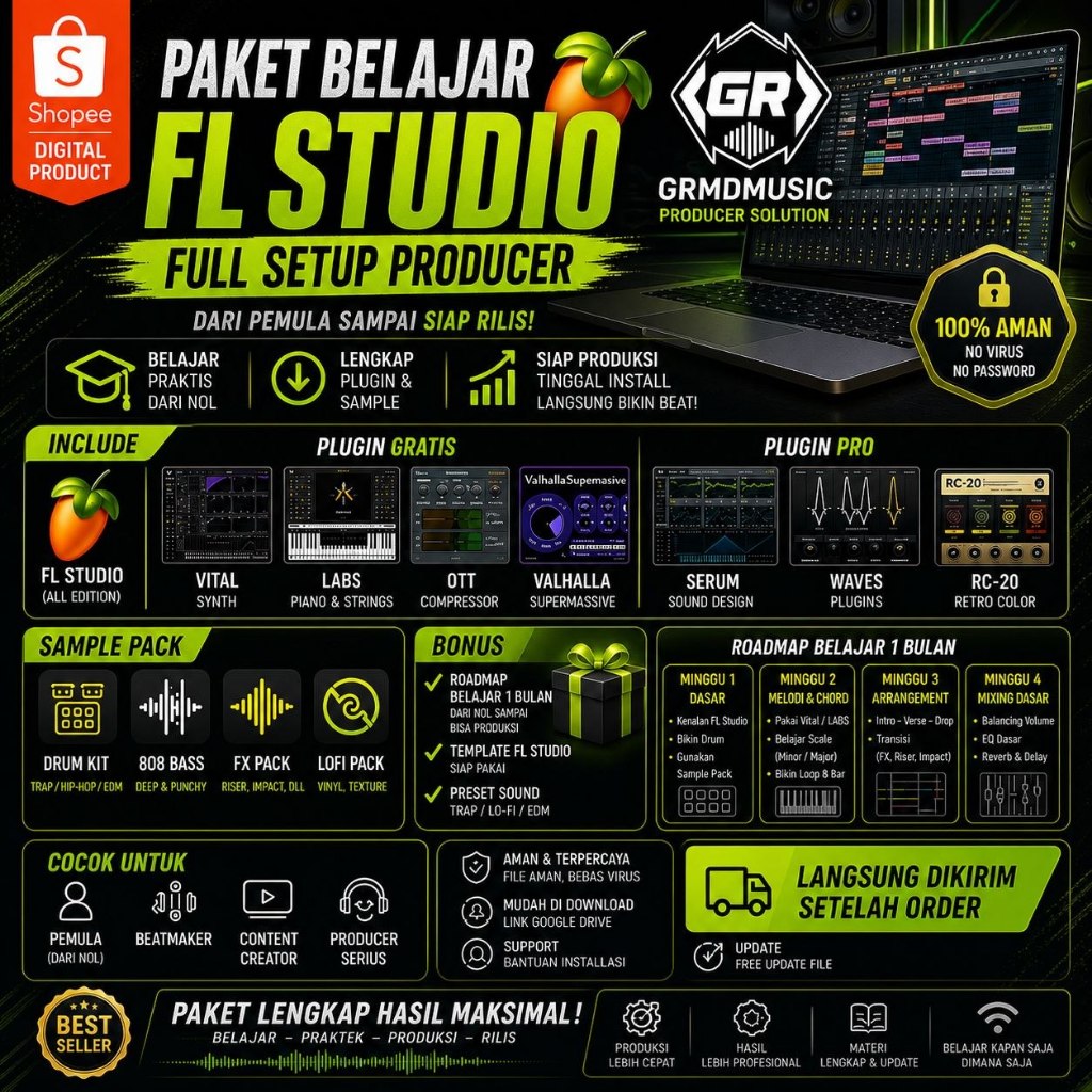 Paket Belajar FL Studio Full Setup Producer (Win)