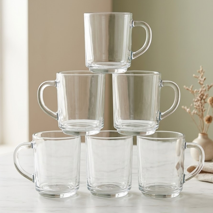 Gelas kopi polos gagang beling 200ml - Gelas polos teh, gelas kopi