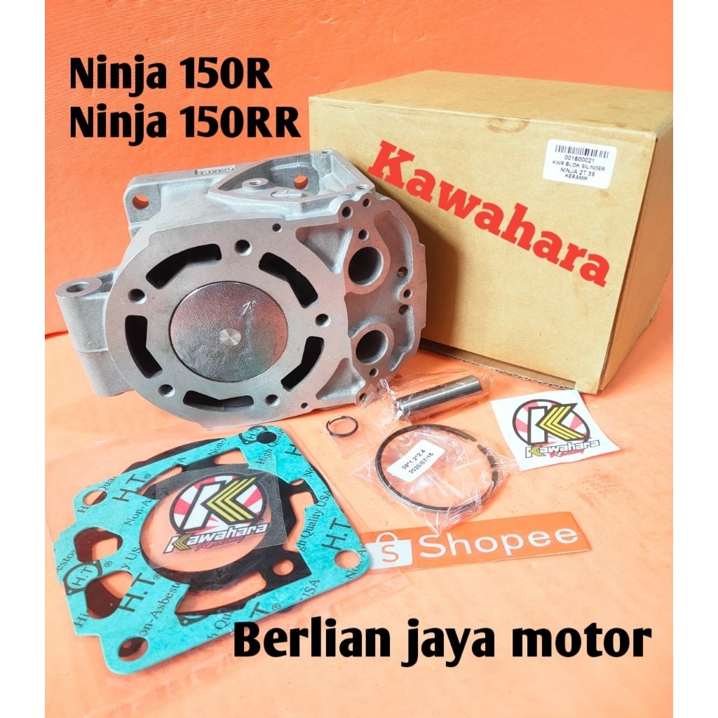 blok seher/cylider blok bore up Kawahara uk 59mm/63mm/68mm buat motor ninja 150R/RR/ninja 2tak