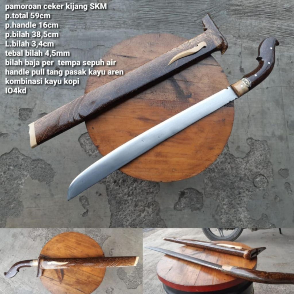 pisau pemotong kayu bambu baja per full tang super tajam
