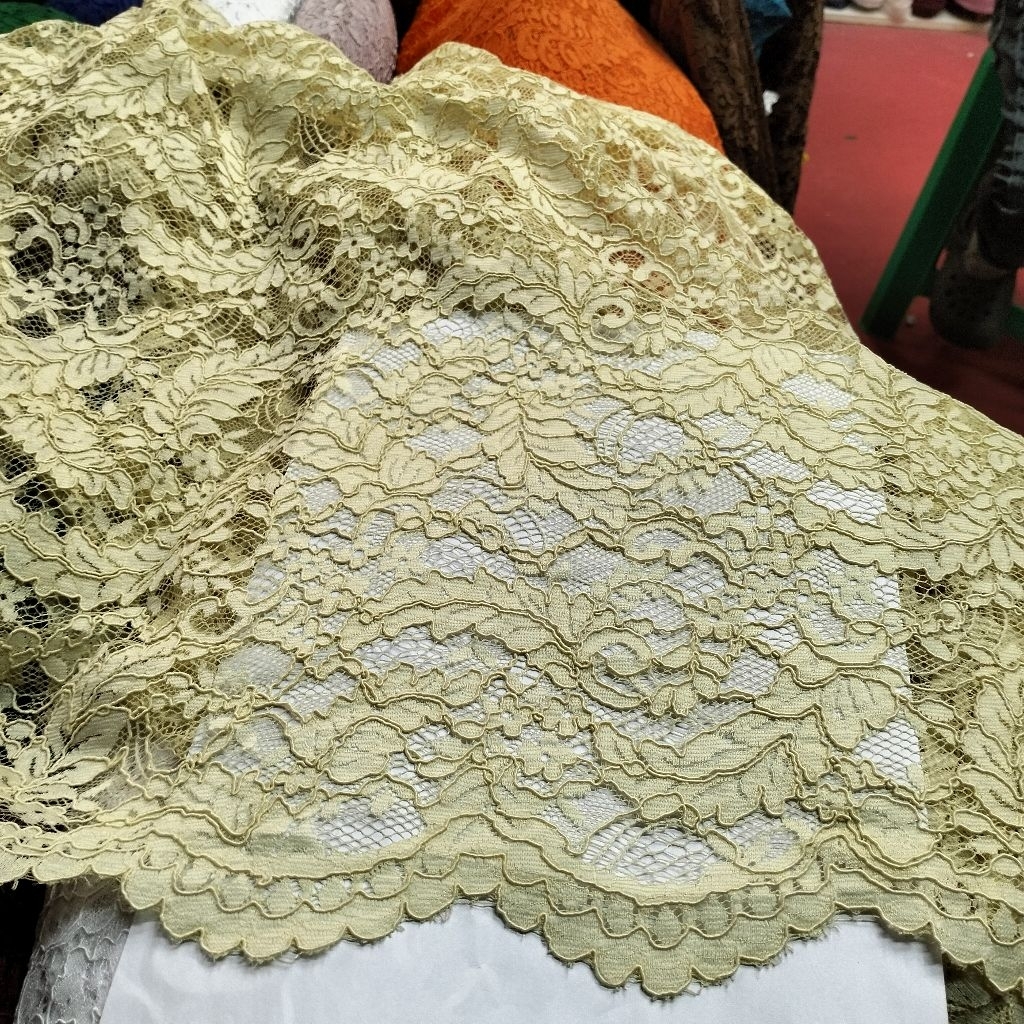 bahan kain brokat katun Stretch Fatmawati premium/brokat katun melar kebaya/brokat katun Fatmawati m