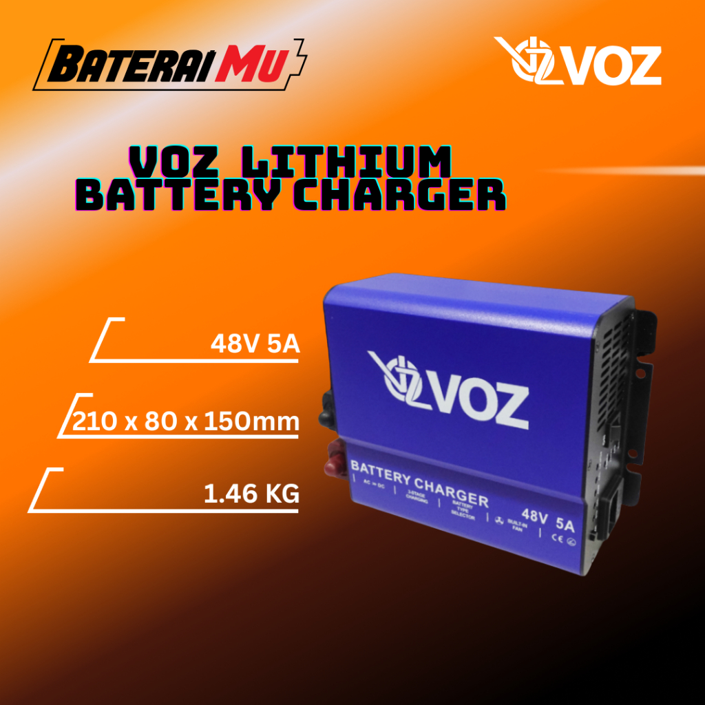 BateraiMu Voz Lithium Battery Charger 48V 5A | Lithium Charger 48V 5A