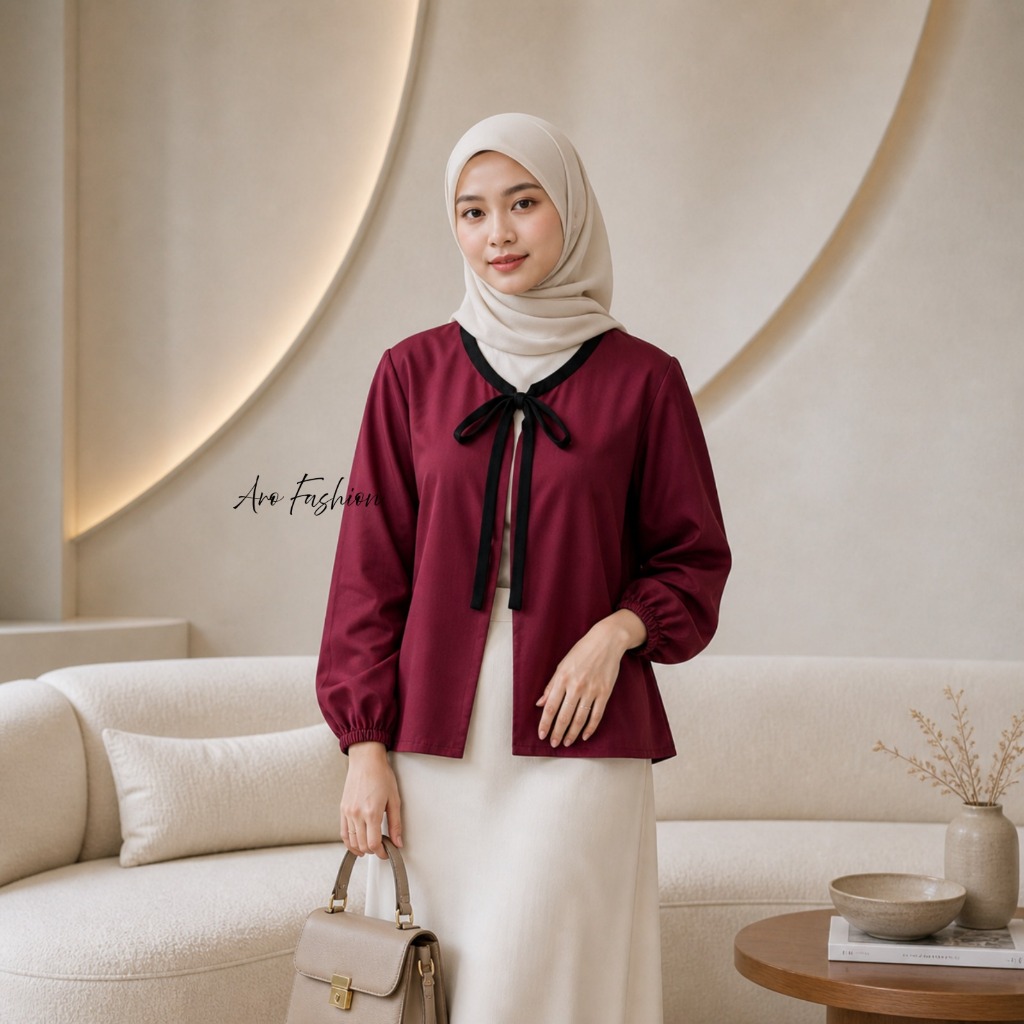 ESTA CROP OUTER TALI PITA WANITA POLO LINEN