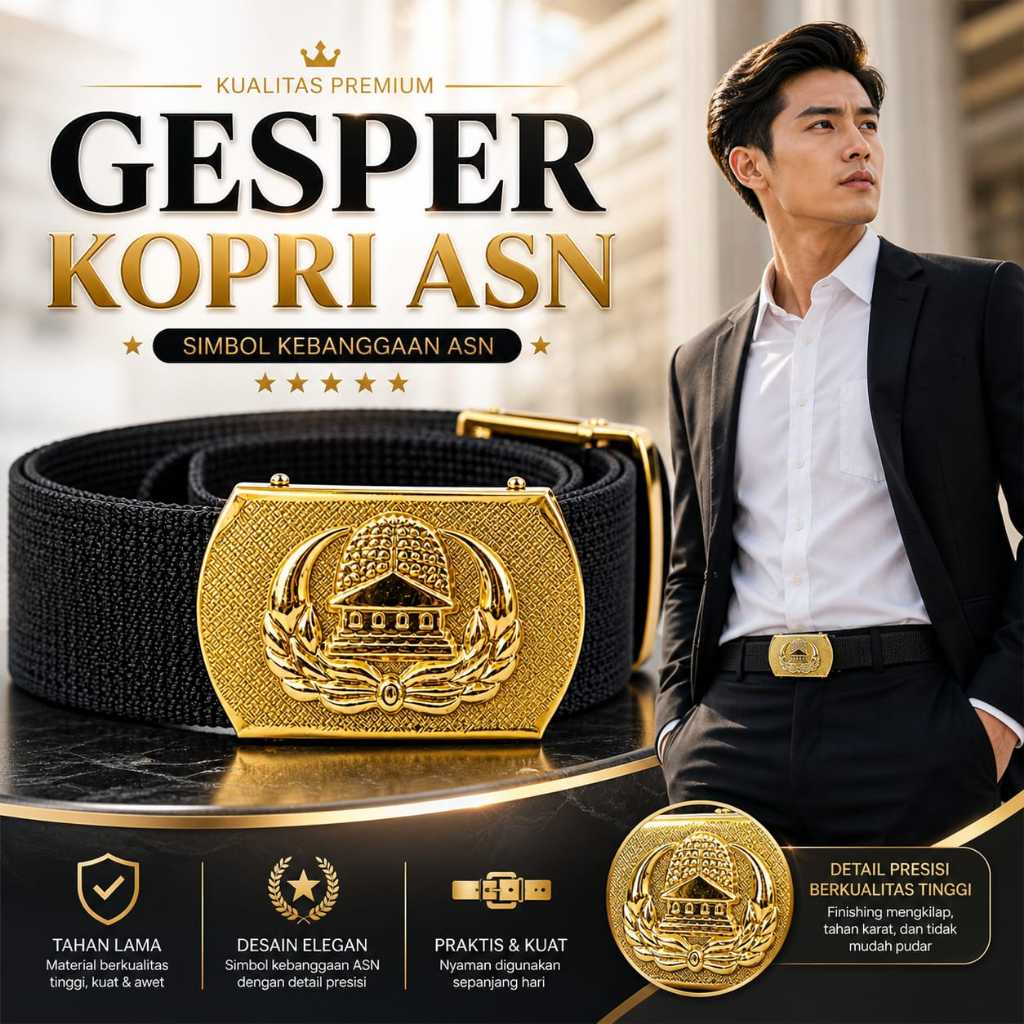 Gesper Korpri Kuningan Asn Pns Pria Wanita