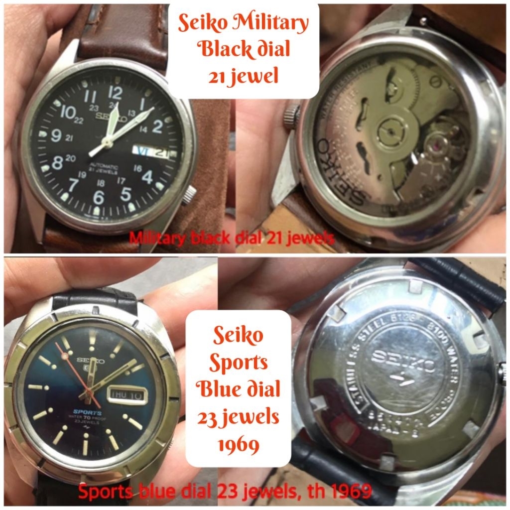 jam vintage jadul seiko sports 1969 dan seiko 5 military 1st gen pria automatic