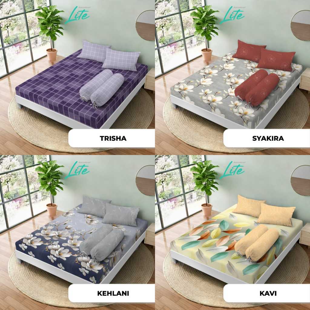 Sprei Kintakun Lite Uk 180X200 King / 160x200 Queen / 140x200 / 120X200 / 200X200 Tinggi 30 cm Sprei
