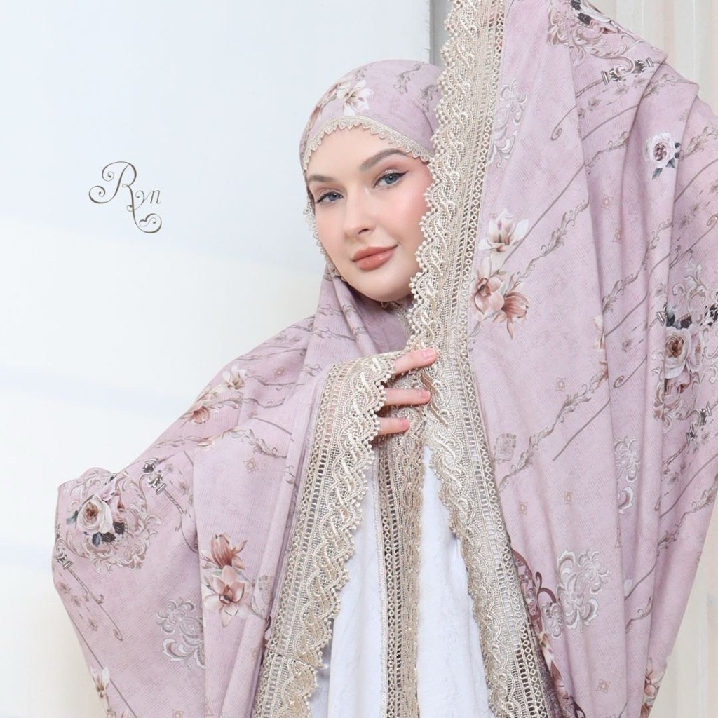 Mukena Rayyan Haura | Mukena Traveling Rayon Viscose Import Jumbo