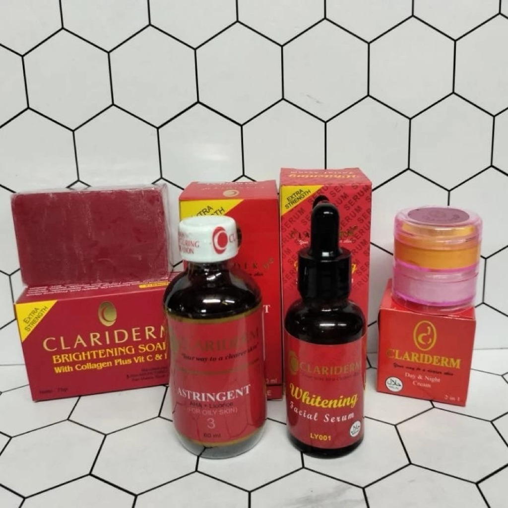 PAKET CREAM CLARIDERM SUSUN TONER ORI 5IN1 SABUN CLARIDERM
