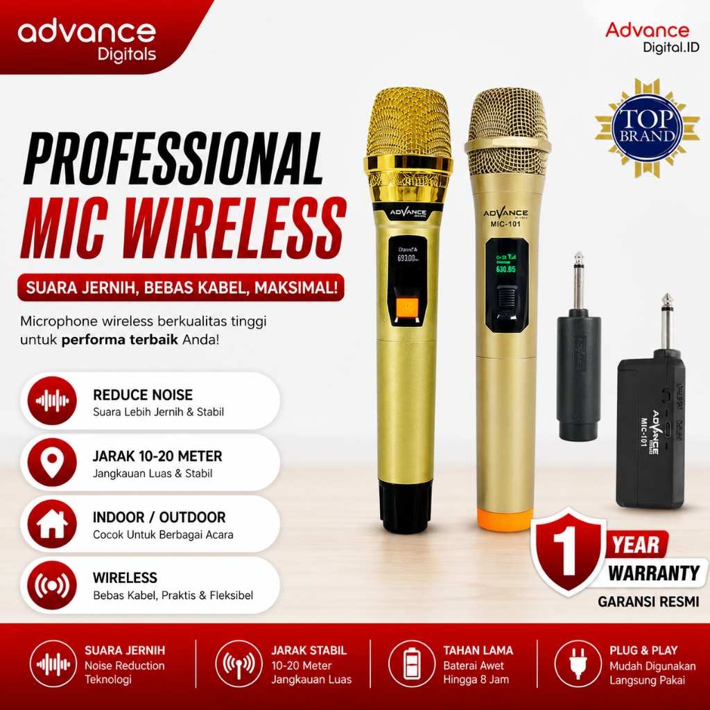 Advance Digitals - Profesional Mic Wireless (Personal Microphone)| microphone profesional wireless a