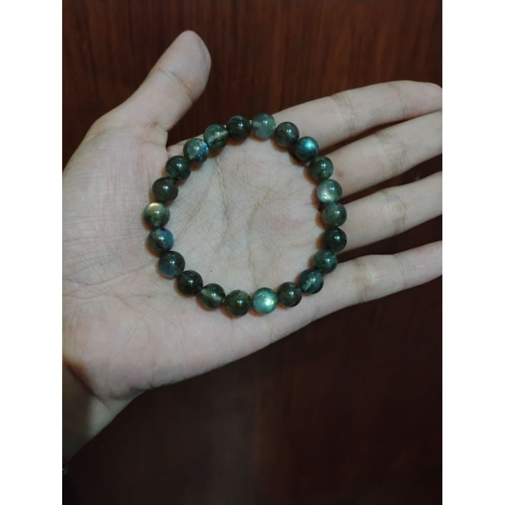 Gelang batu labradorite 8mm