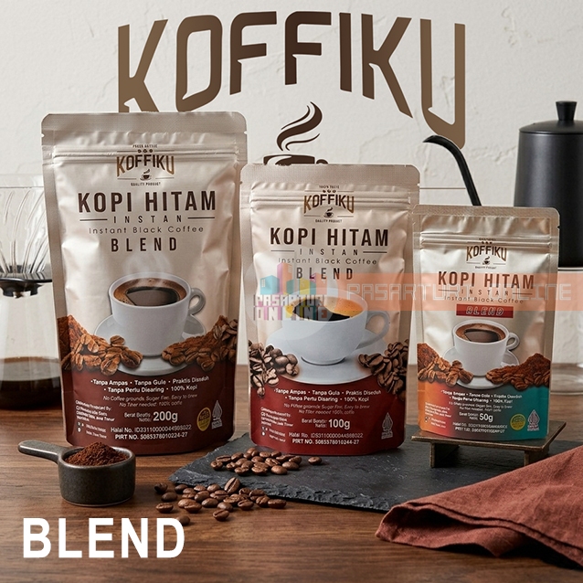 KOFFIKU [BLEND] Kopi Hitam Instan Tanpa Ampas 50g 100g 200g / Spray Dried Instant Coffee