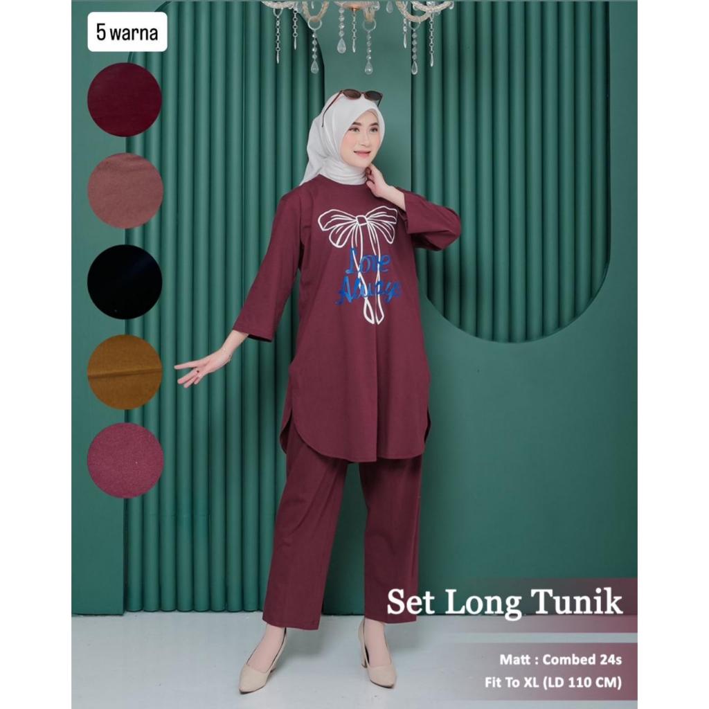 SETELAN LONG TUNIK COMBED 24s SABLON