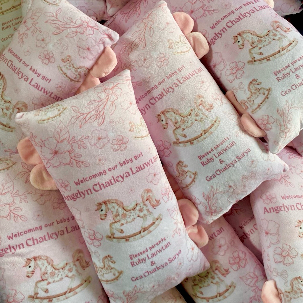 SOUVENIR BANTAL CUSTOM UNTUK ULANG TAHUN | SOUVENIR BABY | SOUVENIR BANTAL WEDDING | SOUVENIR PENGAJ