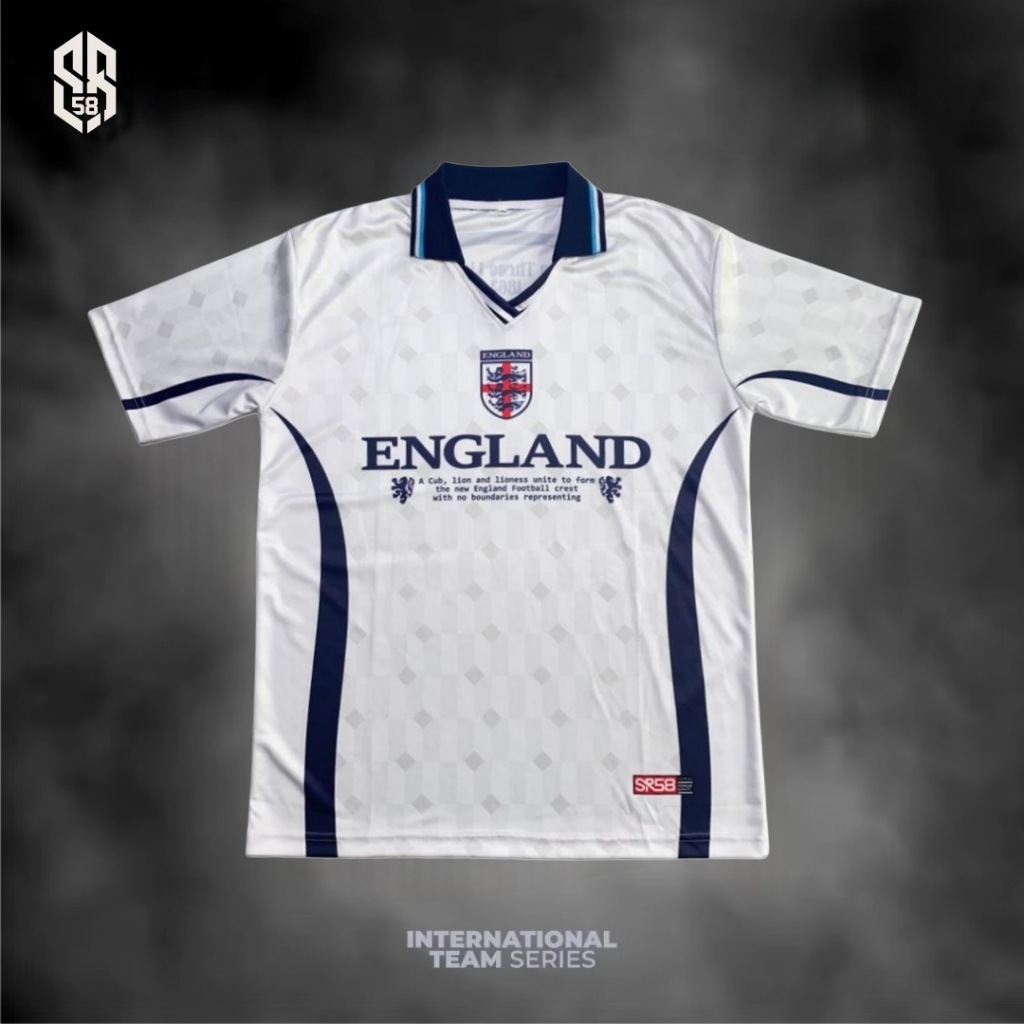 Jersey England Retro Fantasy Premium Baju Bola Jersey Vintage Timnas Inggris Jersey Piala Dunia Untu