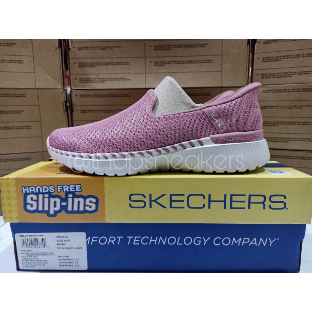 Sepatu Wanita Skechers Go Walk Smart 3 - Alisha Mauve Original PT MAP Resmi