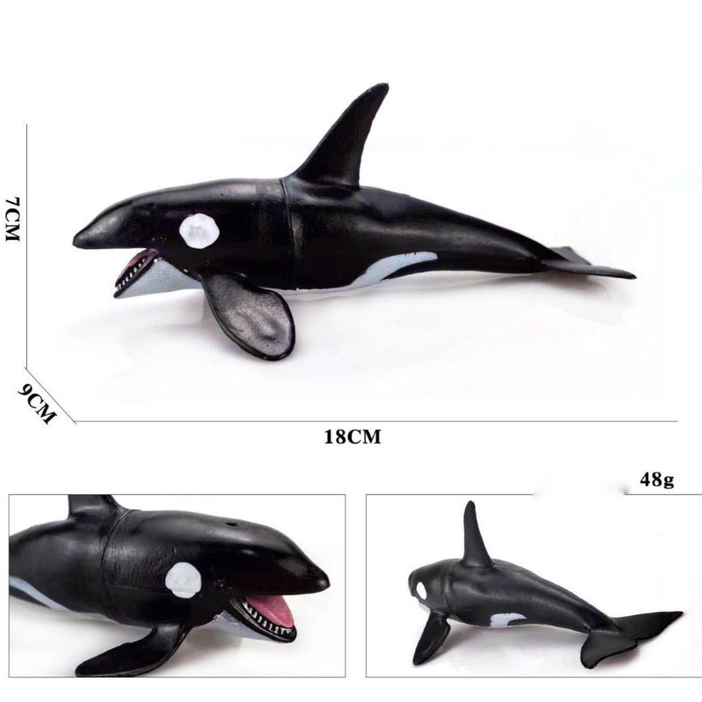 Mainan ikan Paus Orca - miniatur ikan Paus Orca - pajangan Paus Orca - koleksi figure Paus Orca - ma
