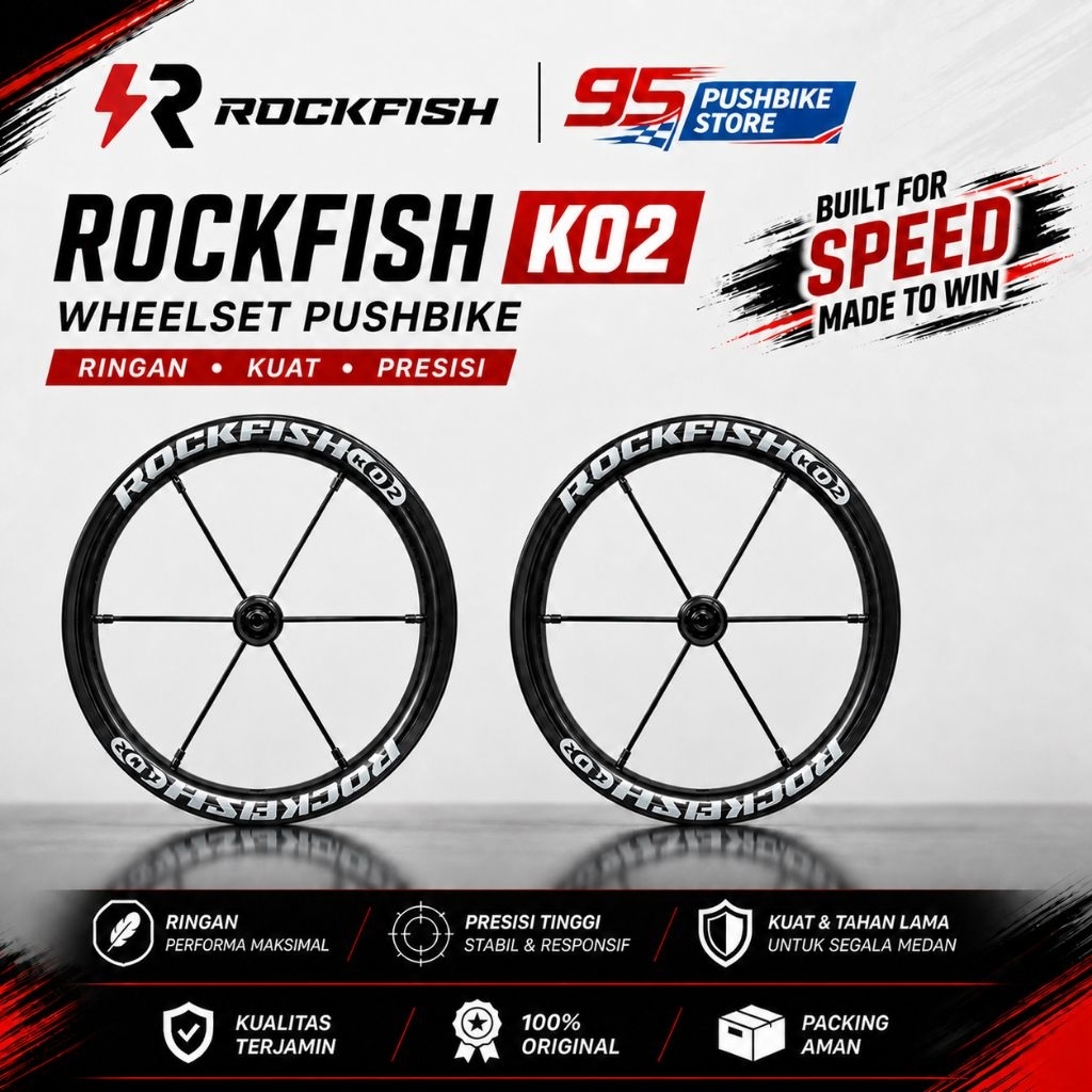 ROCKFISH k02 Wheelset Pushbike Alloy OLD 85 mm 12 Inches ORIGINAL