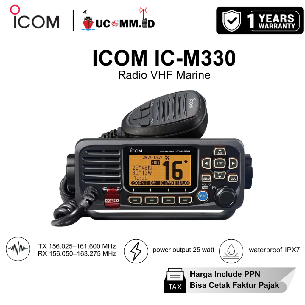 ICOM IC M330 Icom IC M 330 RADIO RIG MARINE VHF Radio kapal Icom ORIGINAL