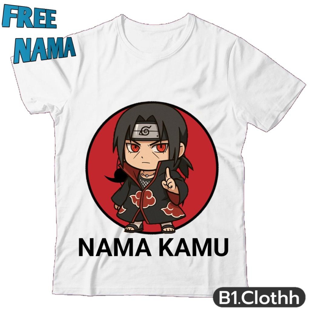 (BISA COD) Baju Anak Gambar Chibi Uchiha Itachi Gratis Nama Kamu - T Shirt Child Chibi Uchiha Itachi