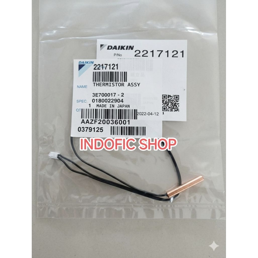 ThERMISTOR AC DAIKIN FTC/FTKC/CTKC/FTKM/FTKQ Spare Part Original Sensor Suhu Daikin Thailand