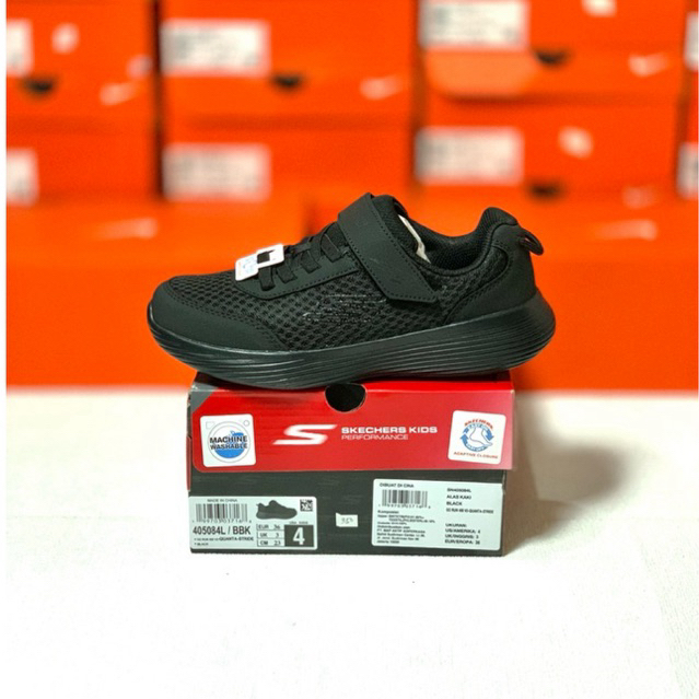 SEPATU ANAK FULL HITAM SKECHRS KIDS GORUN 400 ORIGINAL 405084L/BBK