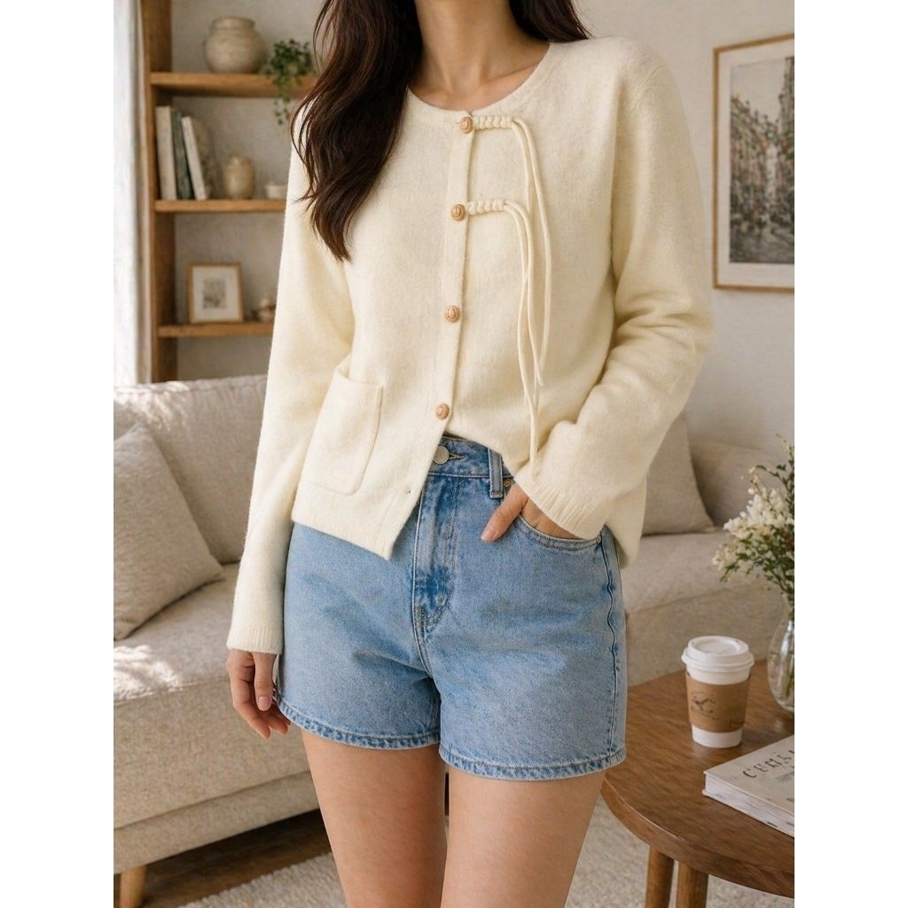 Atasan Wanita Rajut Crop Premium Tali Depan Outer Korean Style Kekinian Limited