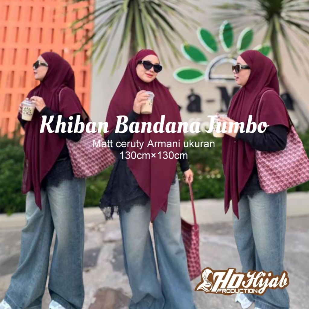 (SHD HIJAB) KHIBAN BANDANA JUMBO•hijab instan segitiga syar'i ceruty•hijab ceruty armany•segitiga ma
