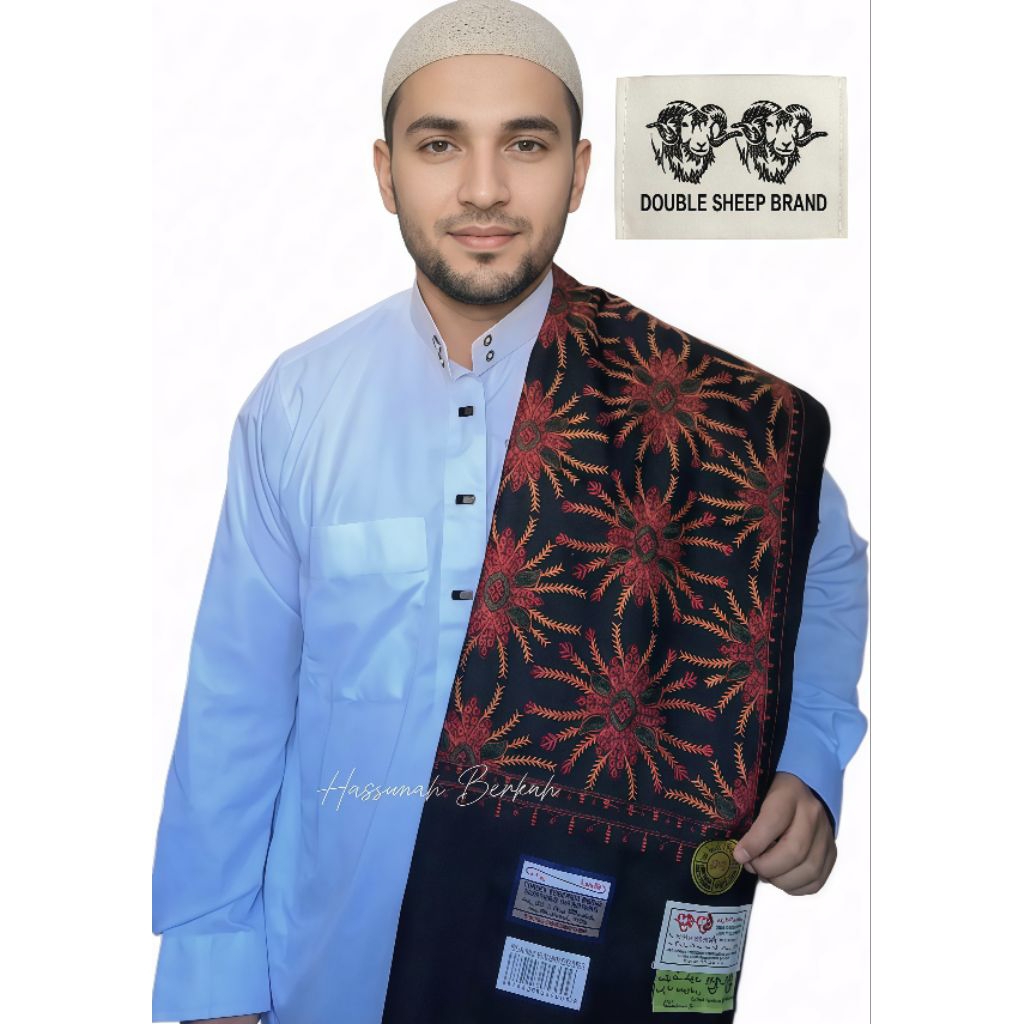 Sorban Kashmiri Sulam Rida' Bordir Premium - Import India Double Sheep Brand