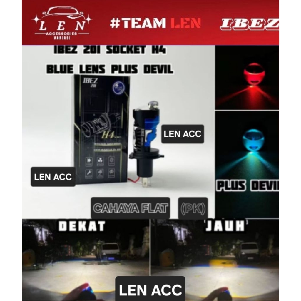 LAMPU LED H4 IBRIGHT IBEZ 201 BLUE LENS + KIPAS PENDINGIN