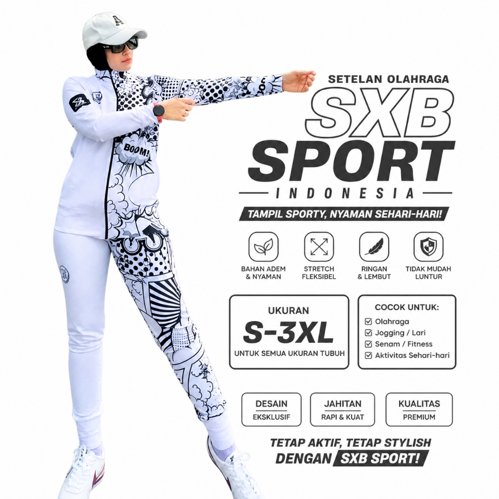STELAN SENAM SXB CARTOON JACKET AND JOGGER // SXB SPORT INDONESIA // STELAN SENAM // STELAN OLAHRAGA