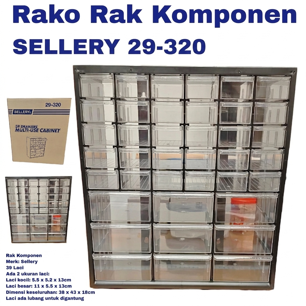 Rak Laci Sellery 39 Slot 29-320 - Organizer Box Sparepart & Komponen Elektronik-Box Container Part T