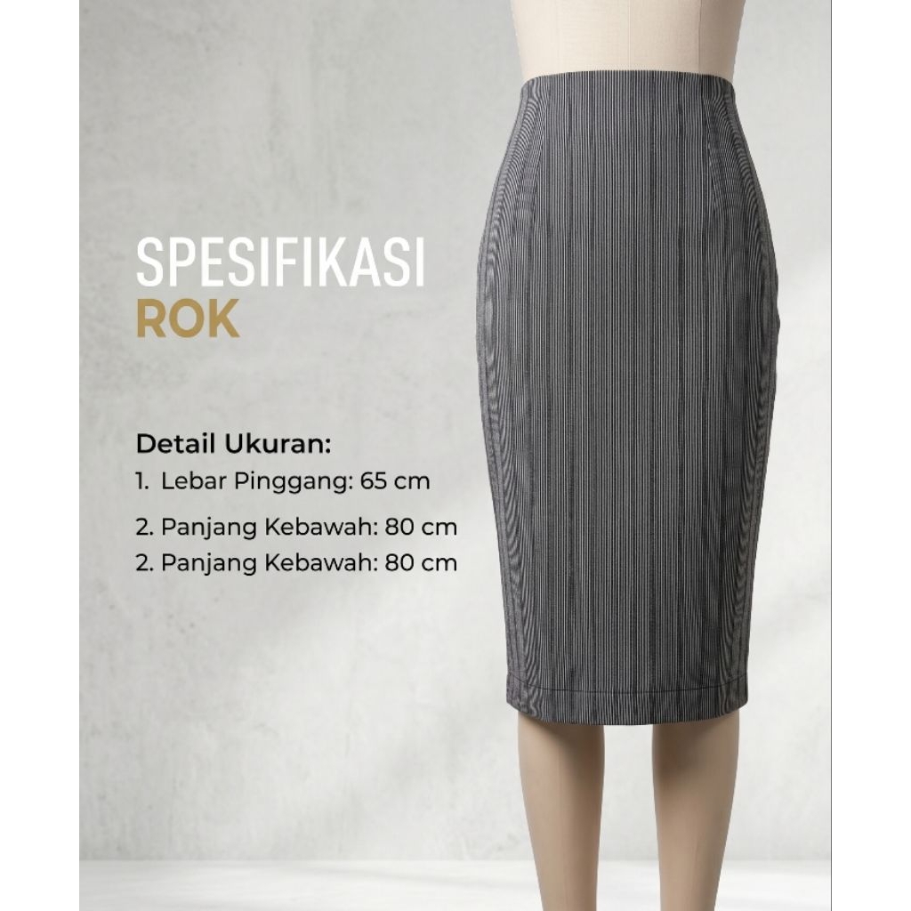 Preloved Rok Span Ber motif garis garis
