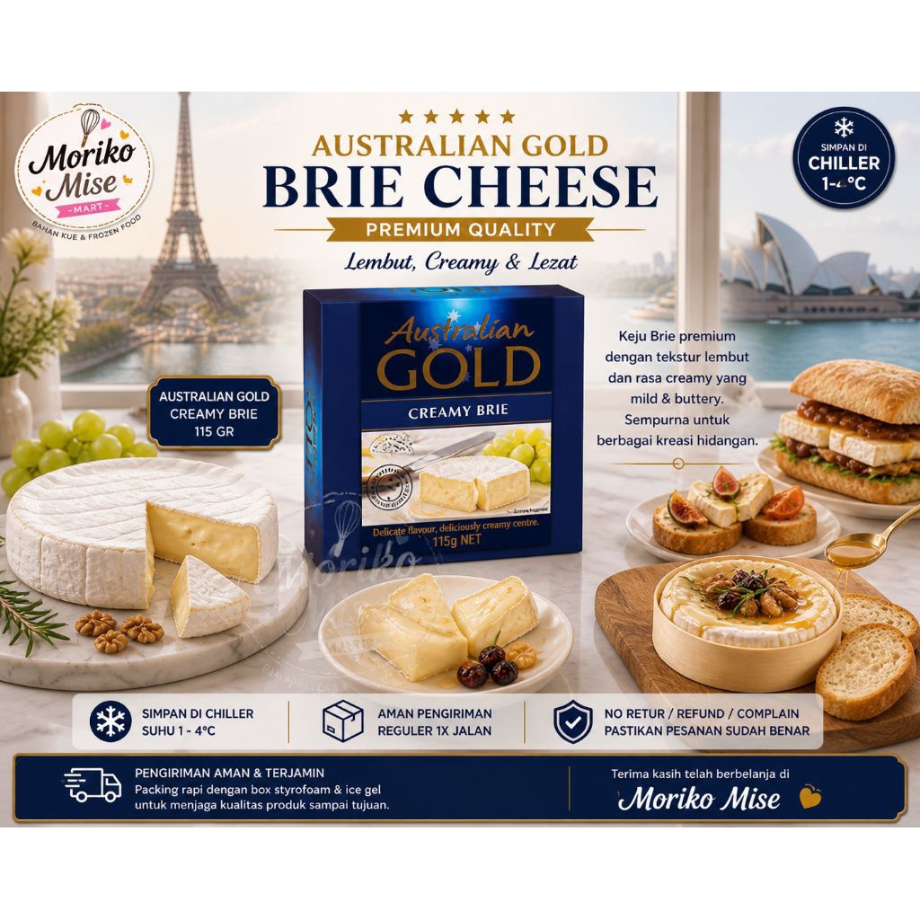 [ BRIE CHEESE ] Australian Gold 125 gr keju brie