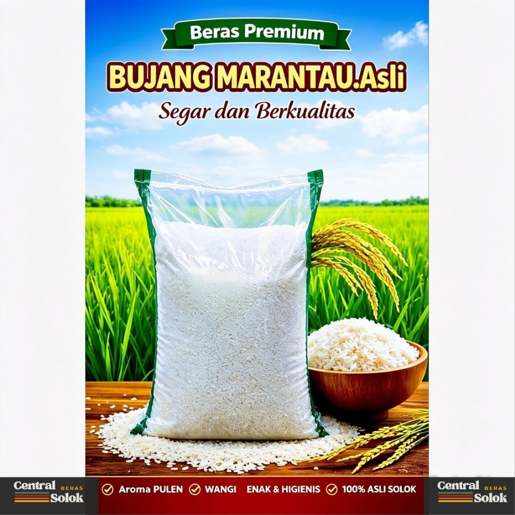 5 Kg Beras Solok Super Jenis Bujang Marantau/Beras Solok Premium Asli Tanpa Campuran