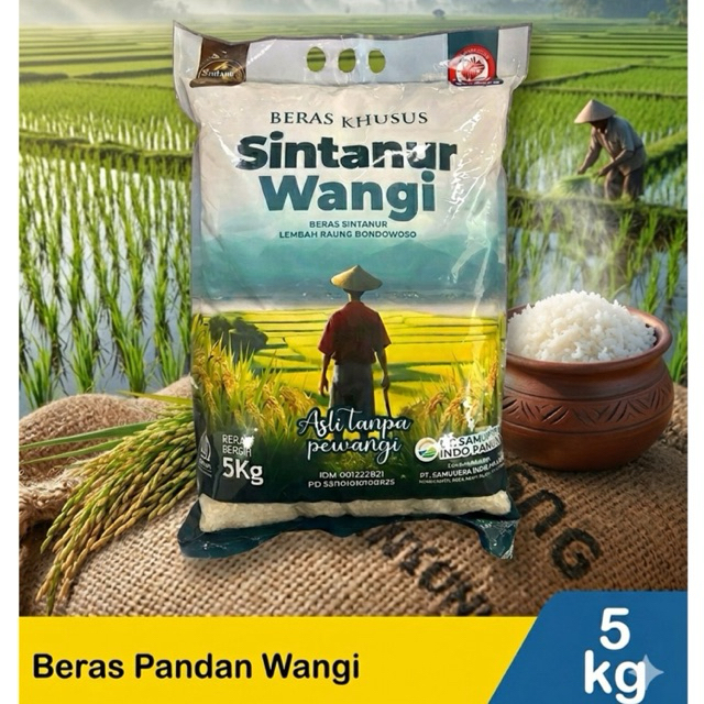 Sintanur Beras Pandan Wangi 5kg || Beras Premium 5kg || Beras Sintanur Wangi 5kg