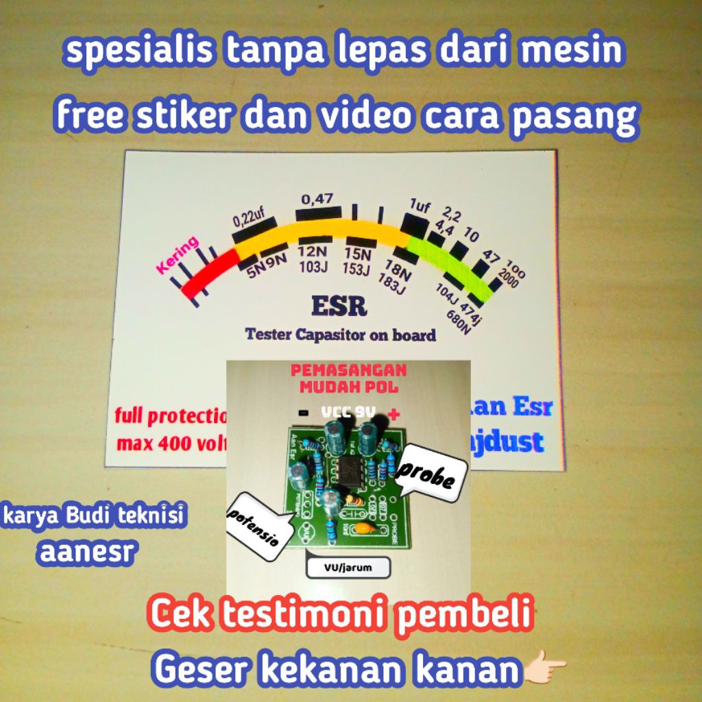 Kit Esr Meter Analog karya Budi teknisi untuk cek elco