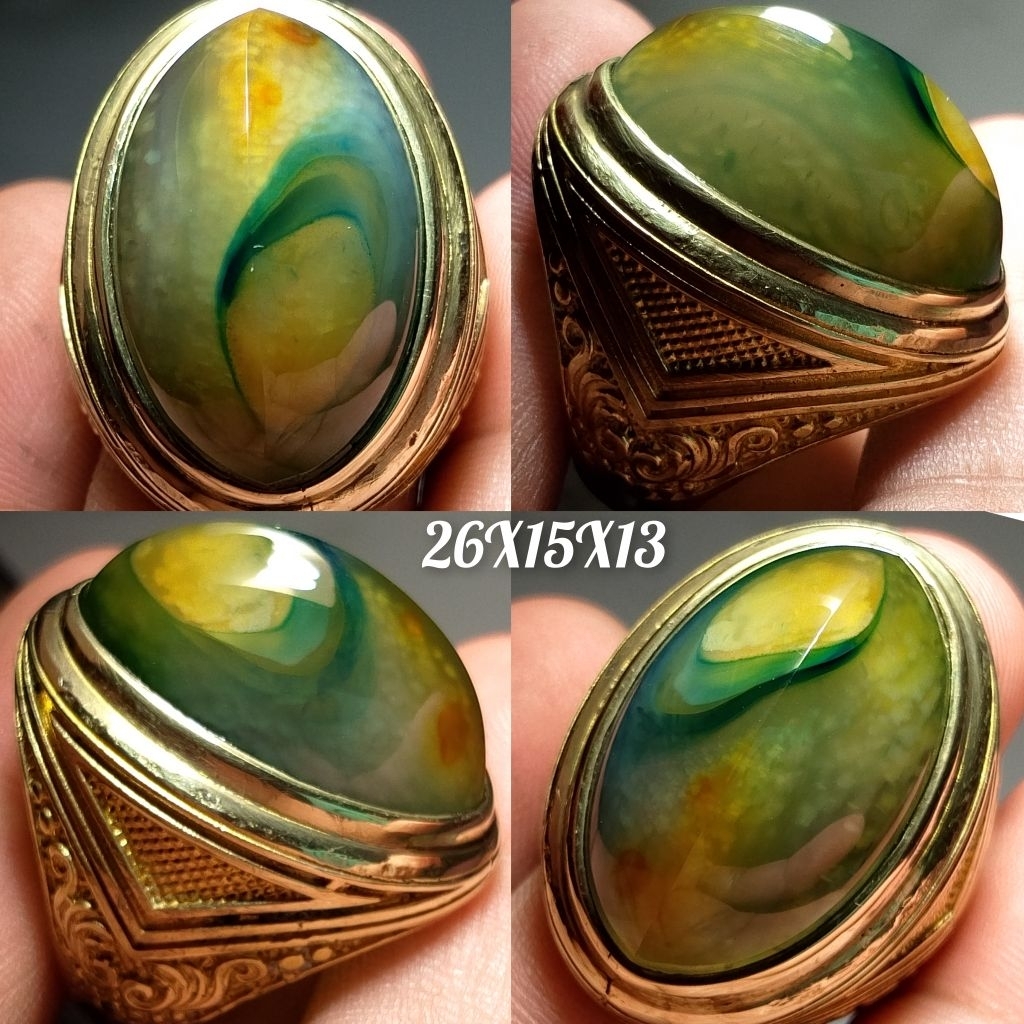 BATU AKIK PANDAN IJO LUMUT TOP MOTIF COLOUR KUALITAS SUPER HQ