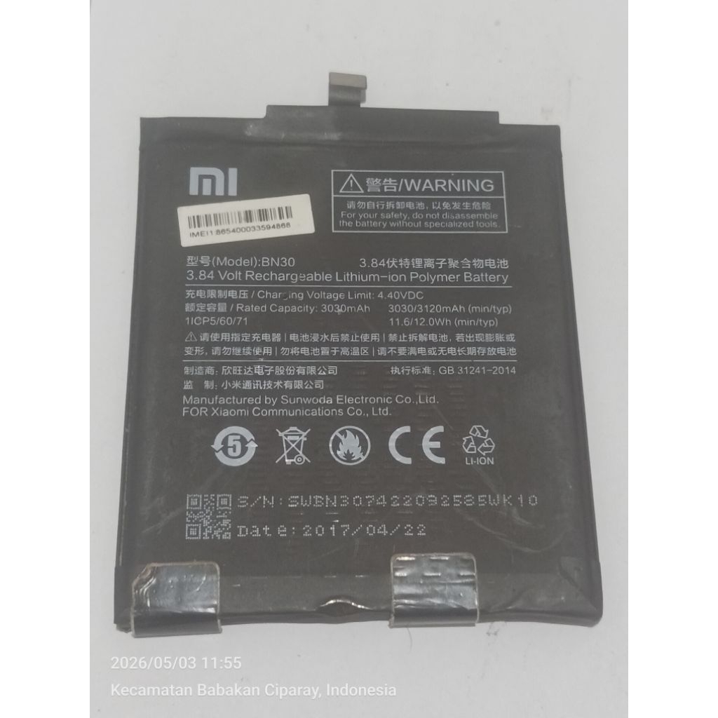 baterai xiaomi BN 30 tested ori copotan