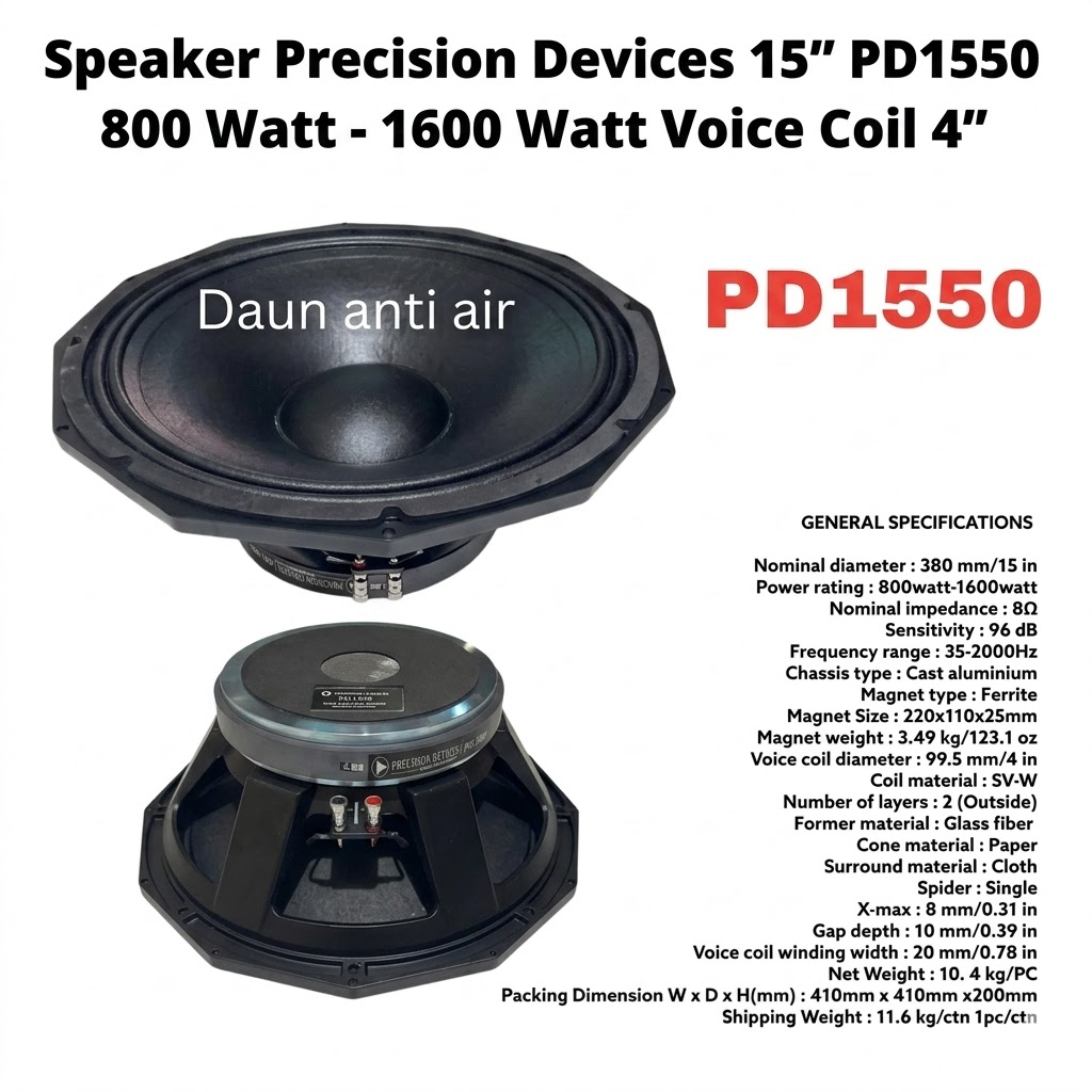 Speaker Precision Devices PD1550 15 Inch Voice Coil 4 Inch / Speaker PD1550 Speaker 15 Inch PD 1550