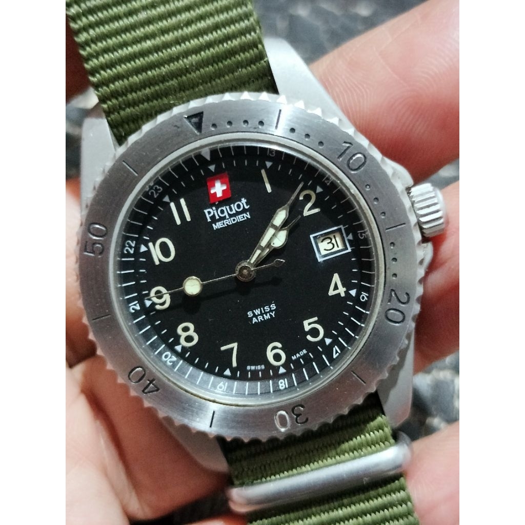 jam tangan Piquot vintage military original swiss langka