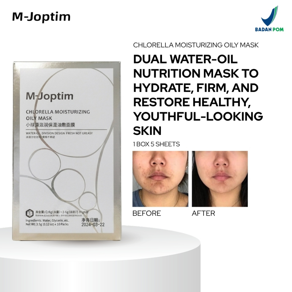 M-Joptim Chlorella Moisturizing Oily Mask | Masker Untuk Wajah Fresh, Glowing dan Halus
