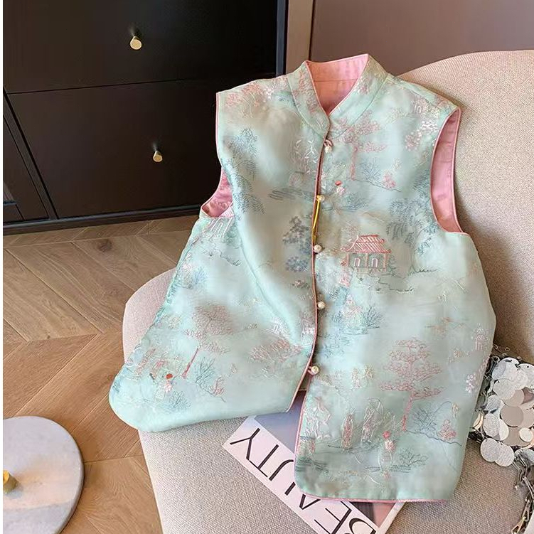 Vest Vintage Dynasty Brocade Suit Vest Outer Wear