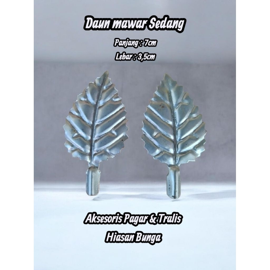 DAUN MAWAR SEDANG ORNAMEN HIASAN BUNGA PAGAR BESI & TRALIS
