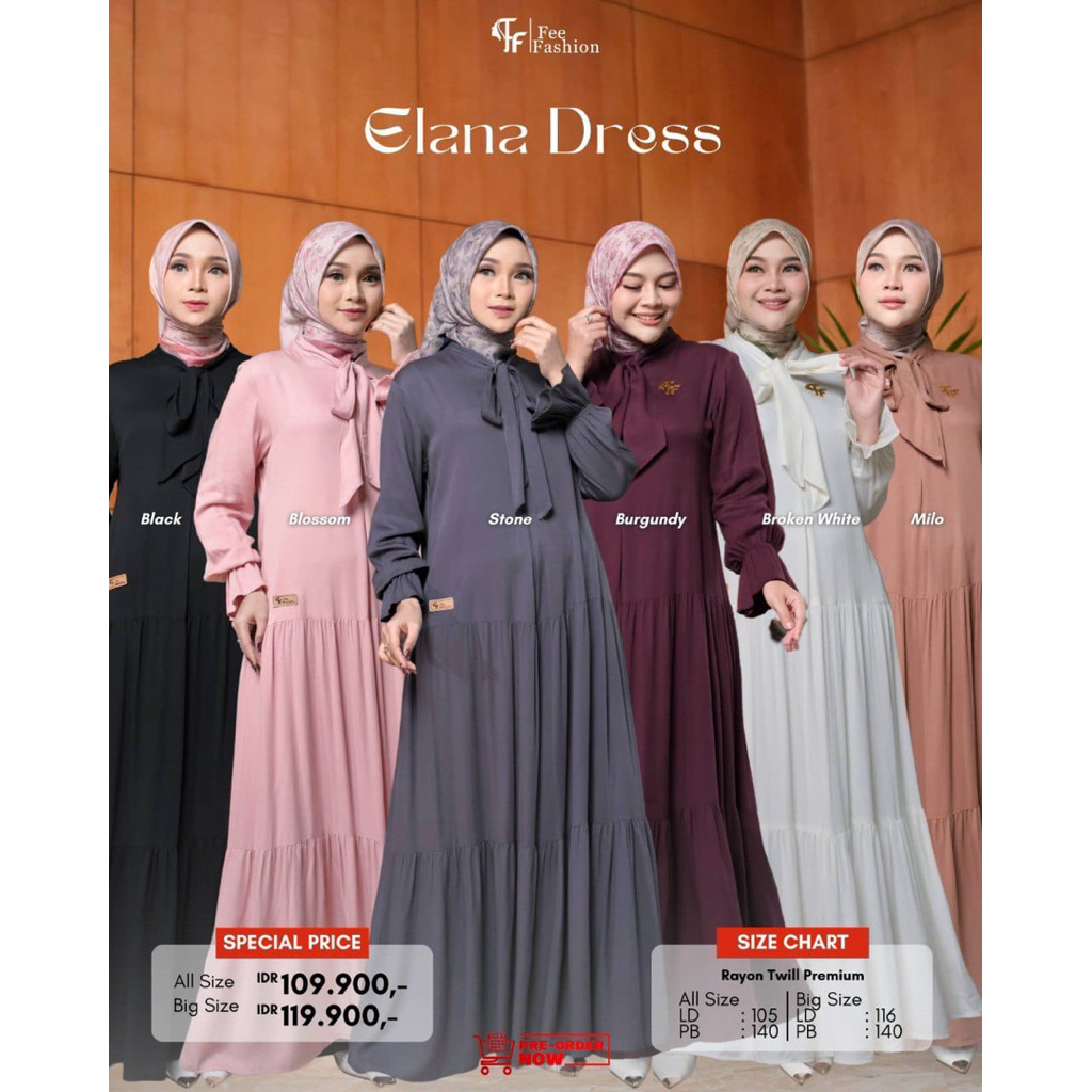 Fee Fashion - Dress / Gamis / Elana Dress Fee Fashion