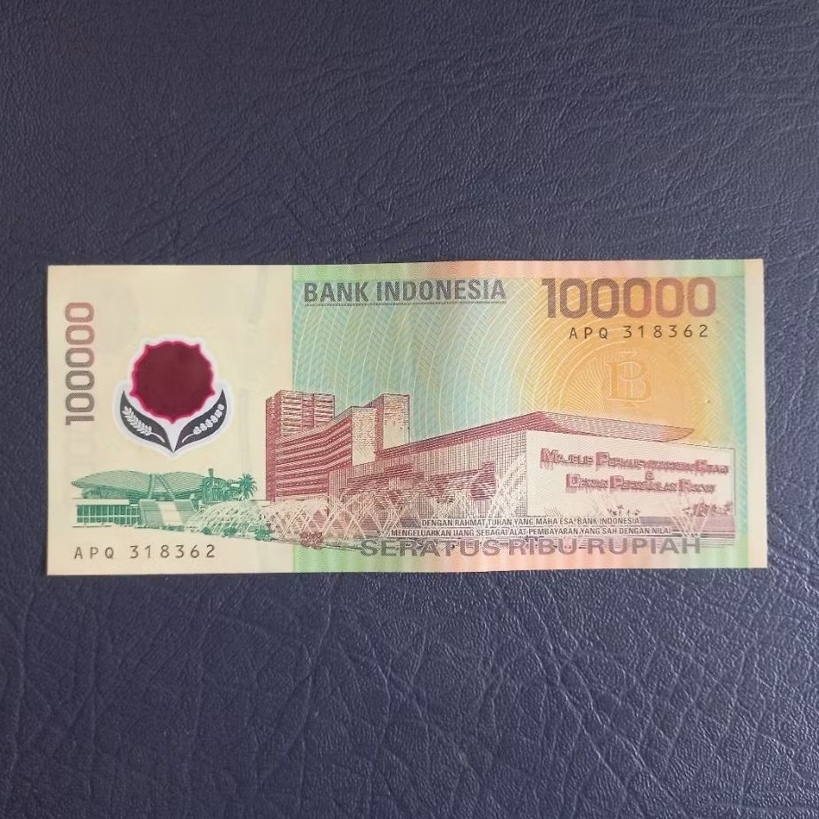 Polymer Rp. 100.000 Seri Soekarno Hatta Tahun 1999