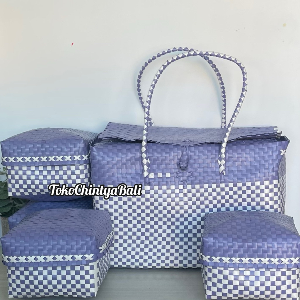 Tas Keben Set 4 Bahan Plastik Strapping dengan Tambahan Tutup