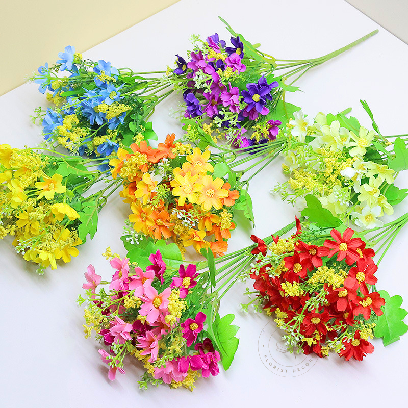 BUNGA KRISAN PLASTIK BUNGA DAISY ARTIFICIAL ASTER MINI DEKORASI BUKET SESERAHAN