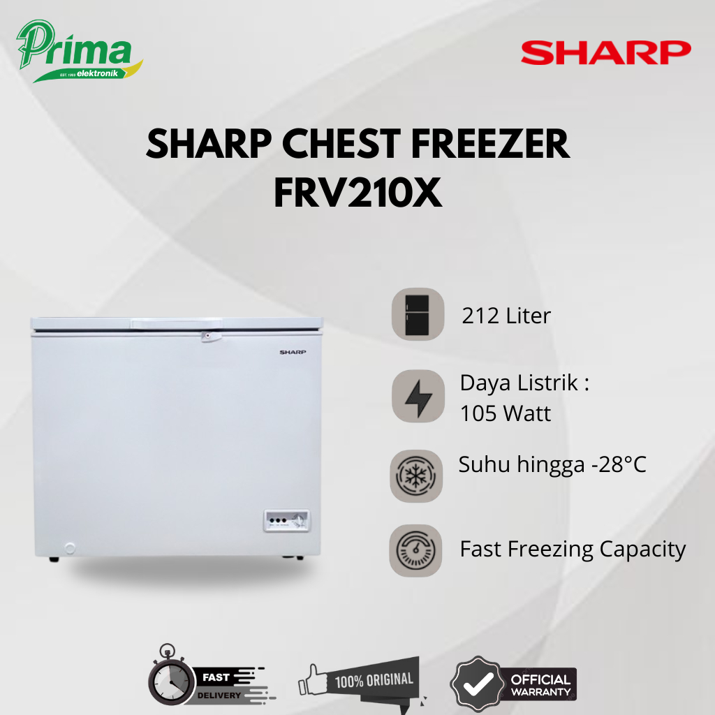 SHARP FRV210X 200 Liter FREEZER BOX GARANSI