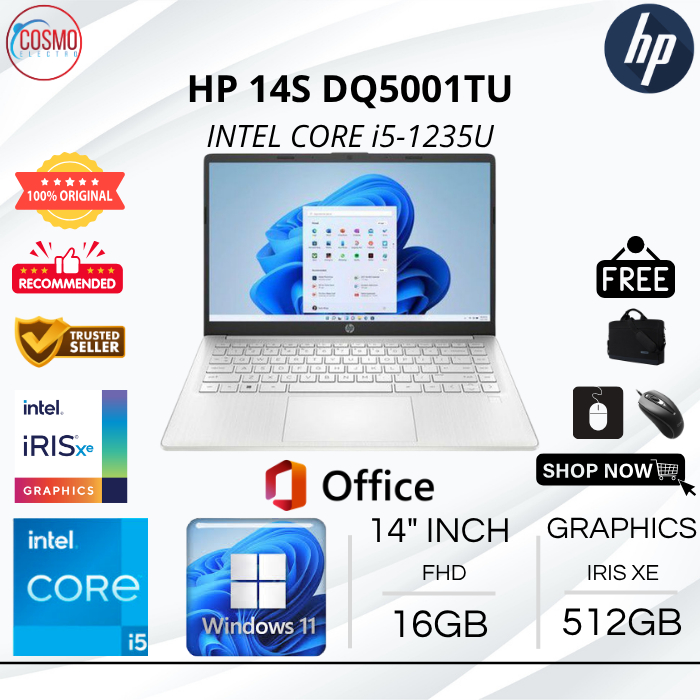 HP 14s DQ5001TU INTEL CORE i5-1235U (CORE i5 GEN 12) | 16GB RAM 512GB SSD | 14 INCH FHD WIN 11